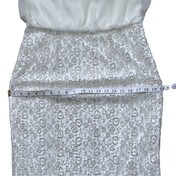 NWT Aidan Mattox Chiffon and Metallic Lace Column Gown sz 10 - Picture 9 of 15